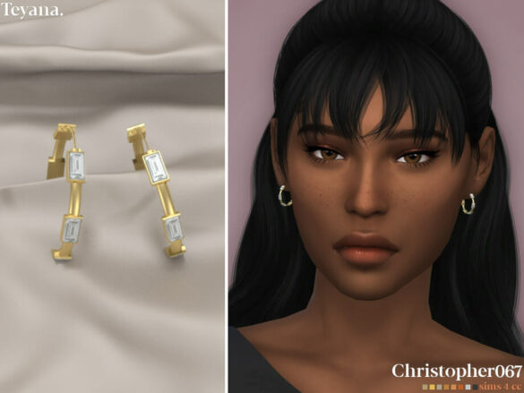 The Sims 4 Teyana Earrings by christopher067