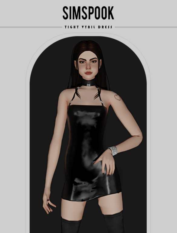 The Sims 4 tight vynil dress new mesh 9 swatches