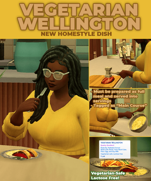 The Sims 4 Vegetarian Wellington – New Custom Recipe