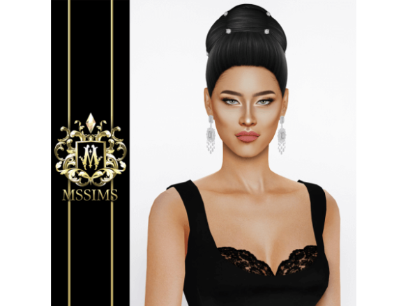 The Sims 4 VERA UPDO HAIR by MSSIMS4