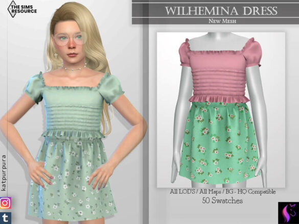 The Sims 4 Wilhemina Dress by KaTPurpura