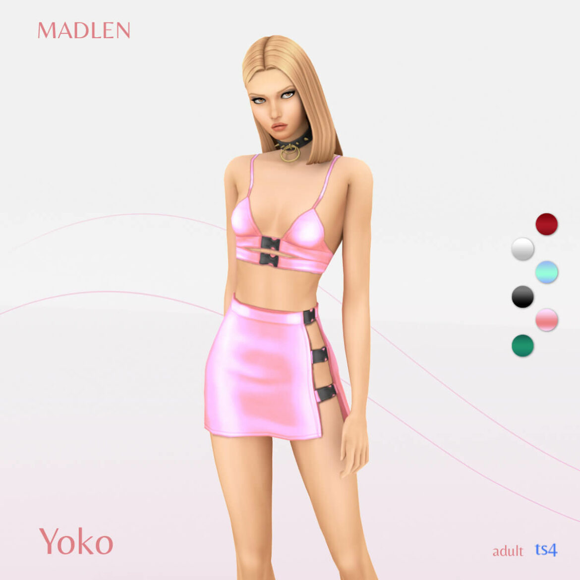 The Sims 4 yoko outfit choker holographic realness set