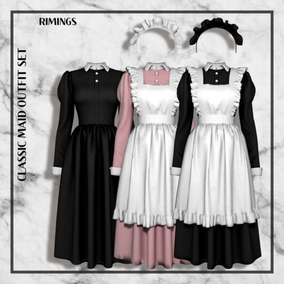 The Sims 4 Classic Maid Outfit Set at RIMINGs