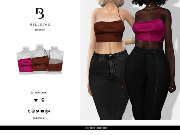 The Sims 4 Cut Out Crop Top by Bill Sims at TSR