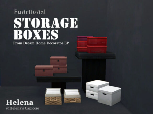 The Sims 4 Functional storage boxes from Dream Home Decor