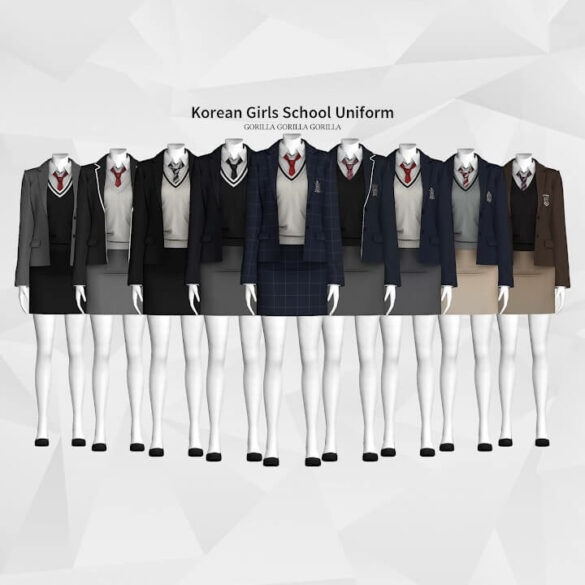 The Sims 4 Korean Girls School Uniform at Gorilla