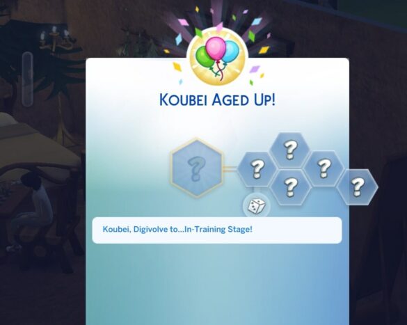 The Sims 4 Let our Sims Digivolve! (Age-Up Text Override) by Bravemeow at Mod The Sims 4