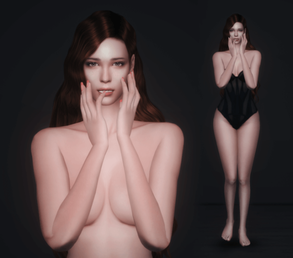 The Sims 4 model poses 2 cas in game