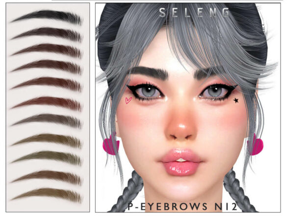 The Sims 4 P-Eyebrows N12 by Seleng at TSR