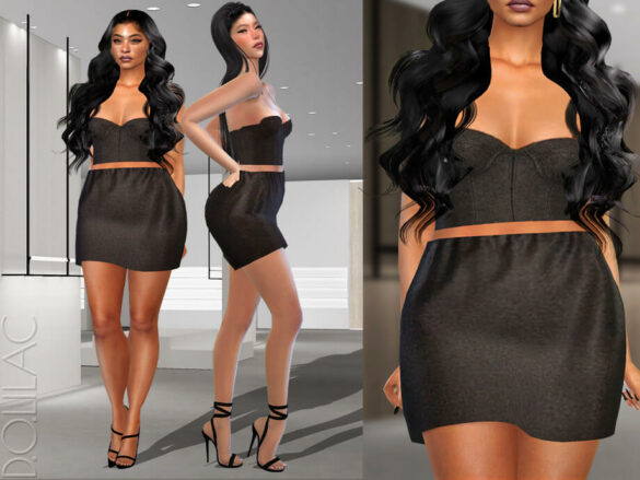 The Sims 4 Strapless Bustier Top [SET] DO327 by D.O.Lilac