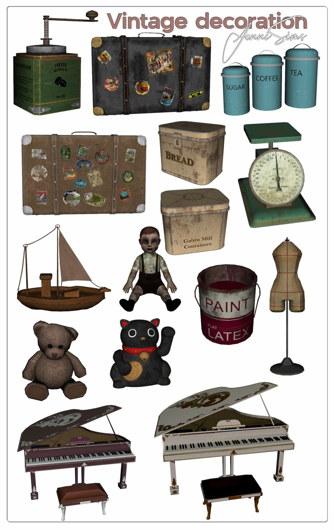 The Sims 4 Vintage decoration at Jenni Sims