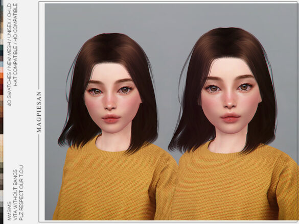 The Sims 4 Vita Hair without bangs for Kids by magpiesan