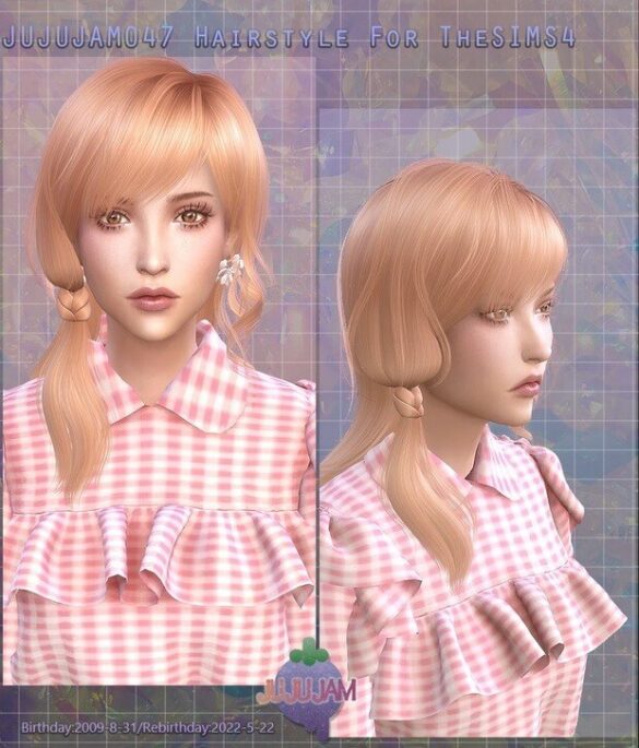 jujujam047 hair created for the sims 4 - The Sims Game