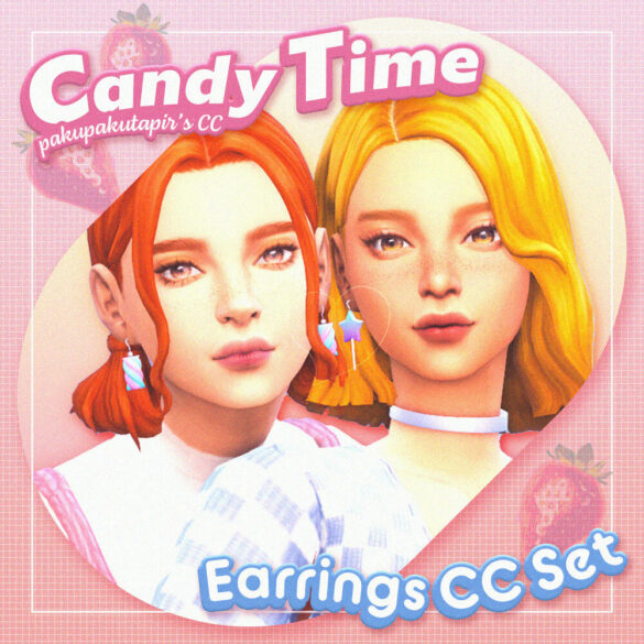 candy time earrings cc set star lolipop
