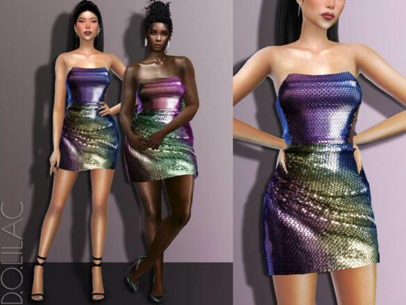 Sequin Strapless Mini Dress Do548 The Sims Game