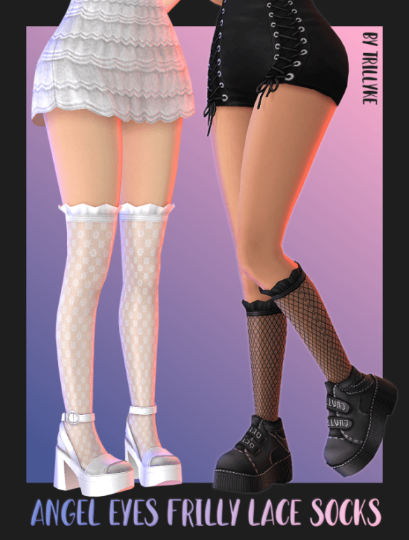 Angel Eyes Frilly Lace Socks