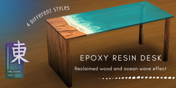 Wood & Epoxy Desk - 4 Color options