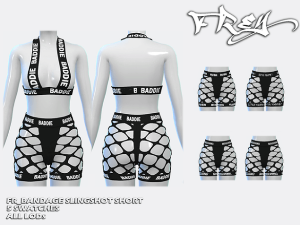 Black Collar Floral Sexy Sets Top