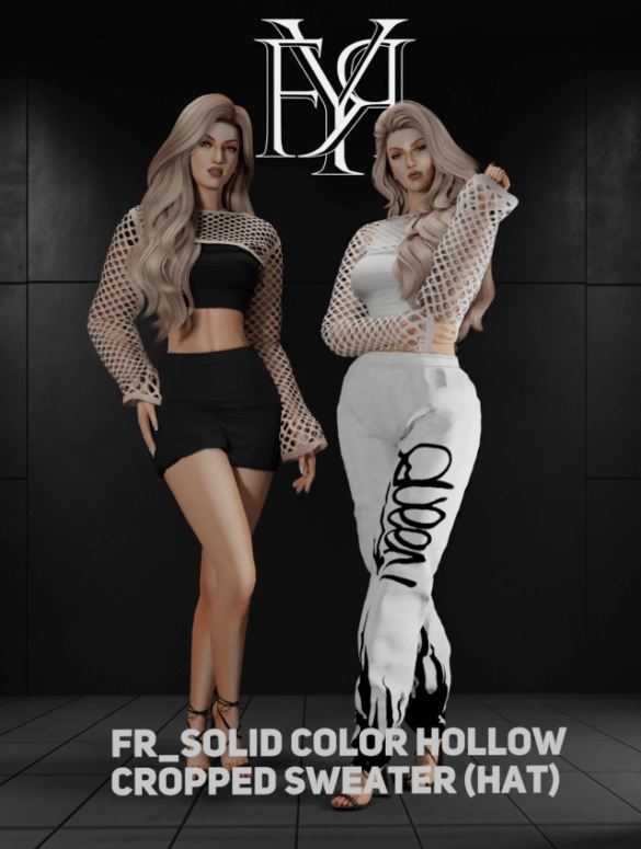 Solid Color Hollow Cropped