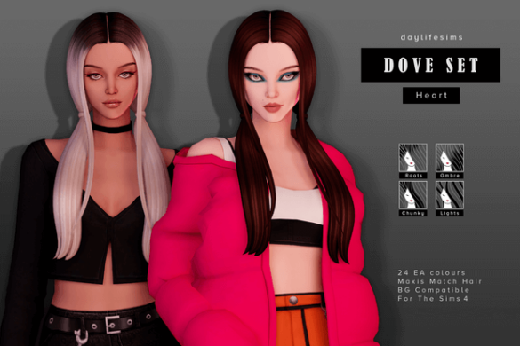 DOVE HAIR SET - Heart
