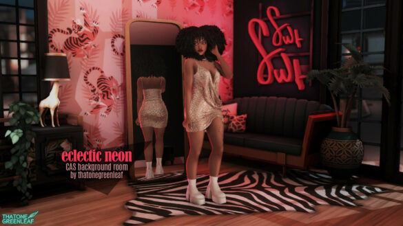 eclectic neon CAS background room