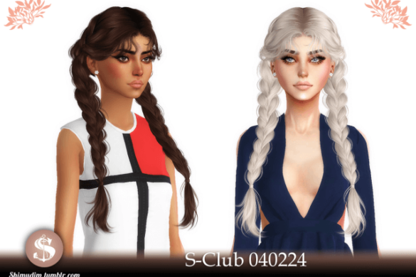 Sims 4 LW Hair 202102 by S-Club - The Sims Game