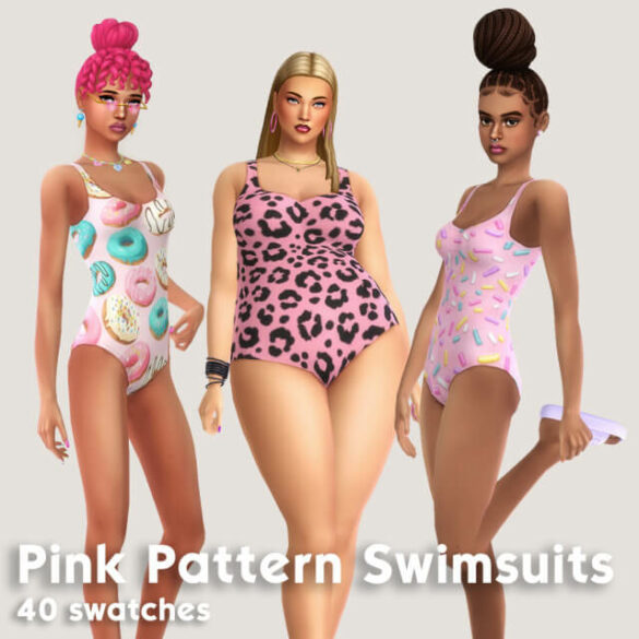 Pink Pattern Swimsuits