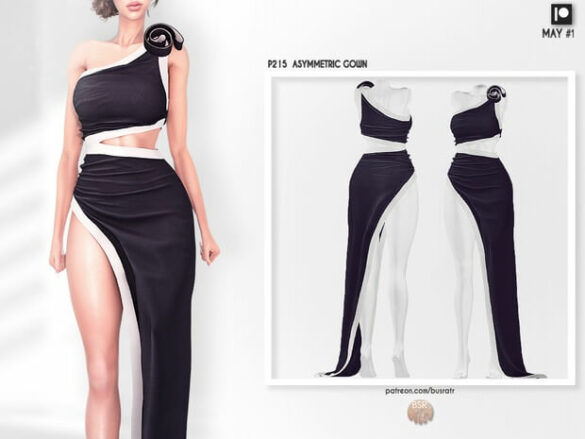 ASYMMETRIC GOWN P215