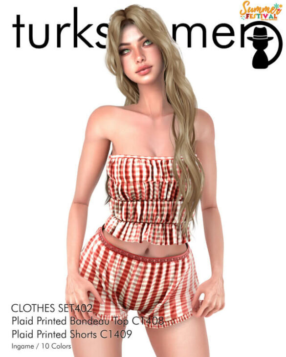 Plaid Printed Bandeau Top