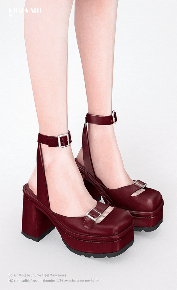 Splash Vintage Chunky Heel Mary Janes