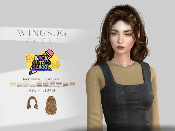 WINGS-EF0914-Back ponytail curly hair