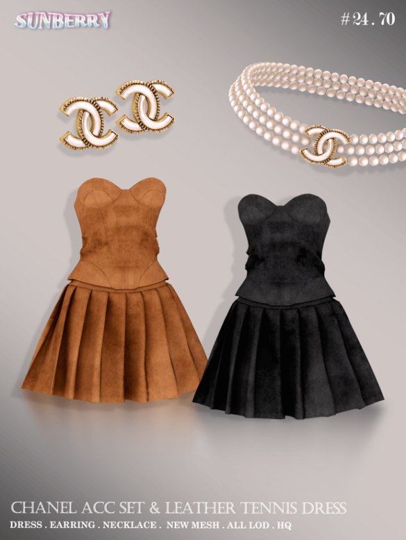Leather Dress& Chanel Acc SET
