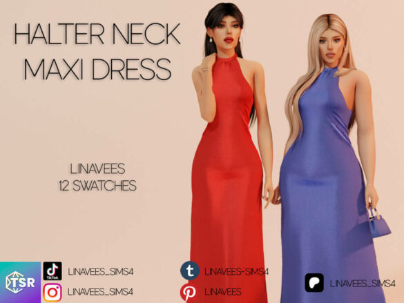 TRINITY - HALTER NECK MAXI DRESS