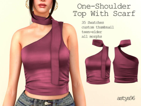 One-Shoulder Top With Scarf